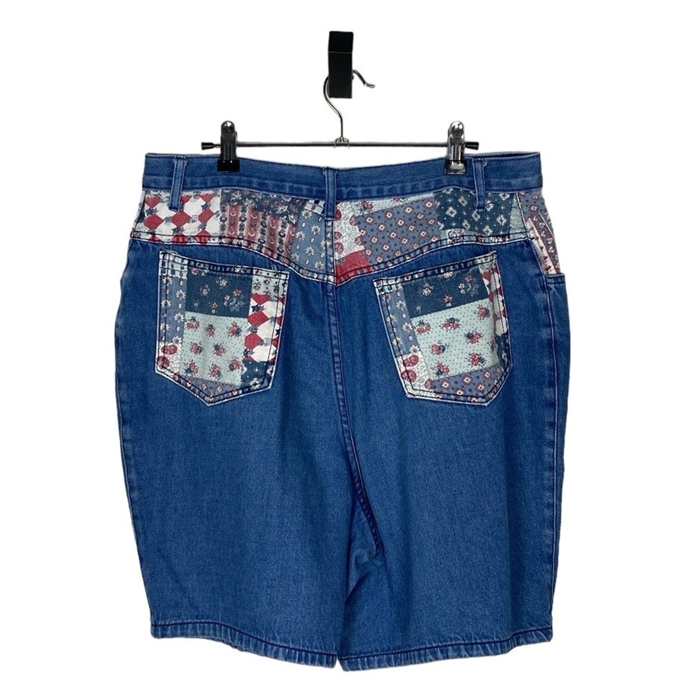 Vintage Americana, patchwork denim shorts